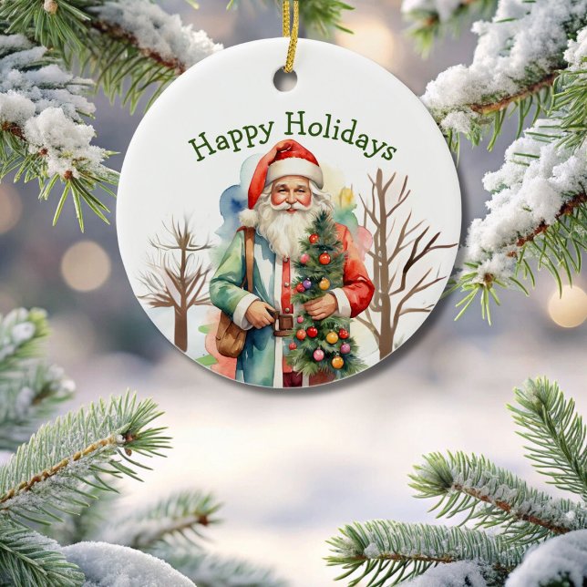 Adorno De Cerámica Árbol hippie abrazar a Santa Ornamet (Subido por el creador)