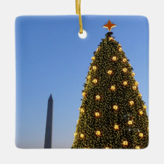 Adorno De Cerámica Árbol nacional de Navidad y Monumento de Washingto