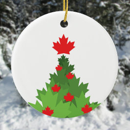 Adorno De Cerámica Árbol navideño con bandera canadiense