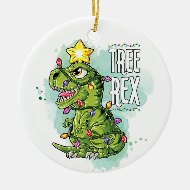 Adorno De Cerámica Árbol Rex Dinosaur (Frente)