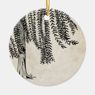 Adorno De Cerámica Árbol salvaje de llanto negro vintage
