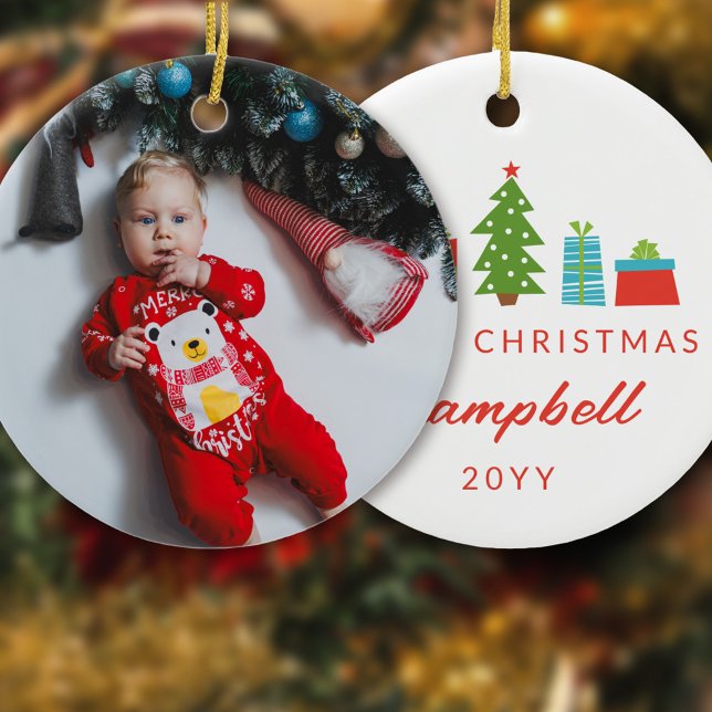 Adorno De Cerámica Árbol y Regalos de Primera Navidad Foto (Subido por el creador)