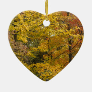 Adorno De Cerámica Árboles Amarillos Del Otoño
