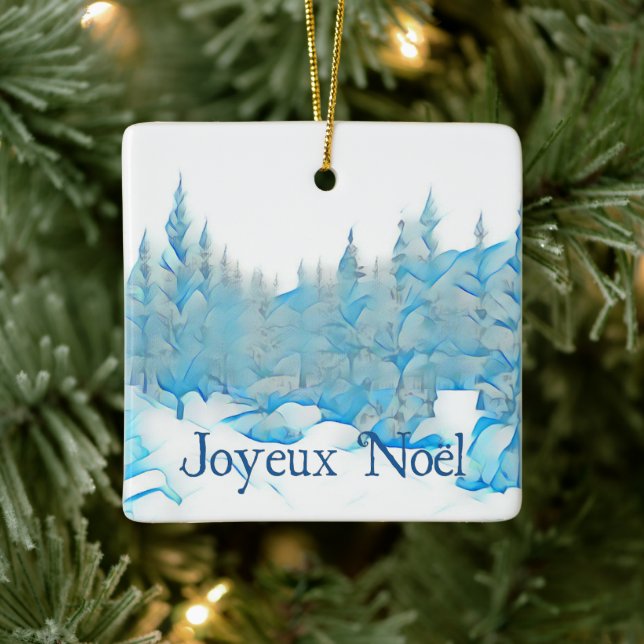 Adorno De Cerámica Árboles azules de nieve - Joyeux Noël (Árbol)