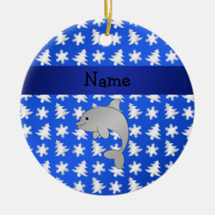Adorno De Cerámica Árboles azules personalizados de los copos de