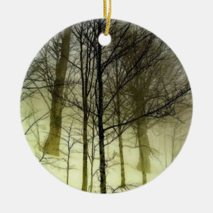 Adorno De Cerámica Árboles cubiertos de nieve