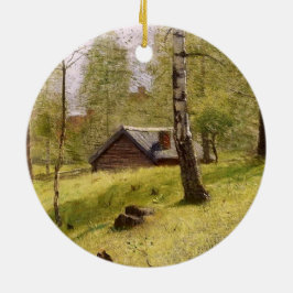 Adorno De Cerámica Árboles de aves en el campo sueco (Jansson)