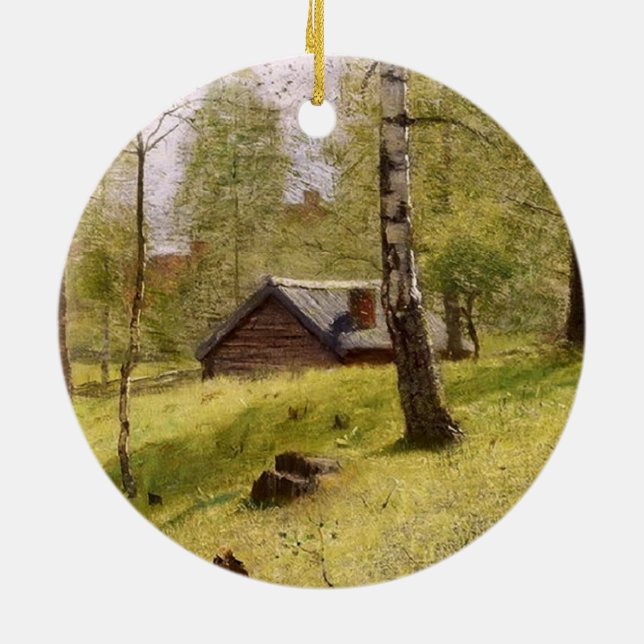 Adorno De Cerámica Árboles de aves en el campo sueco (Jansson) (Atrás)