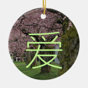 Adorno De Cerámica Árboles de floración de cerezo de primavera amor o