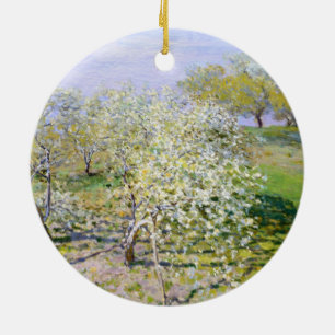Adorno De Cerámica Árboles de manzana en flor (por Claude Monet)