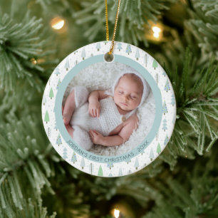 Adorno De Cerámica Árboles de Navidad Baby First Personalizados