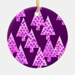 Adorno De Cerámica Árboles de Navidad de flores modernas - púrpura am