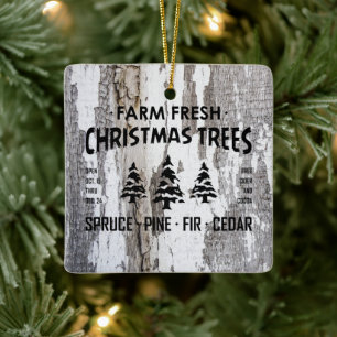 ADORNO DE CERÁMICA ÁRBOLES DE NAVIDAD FRESCOS DE GRANJA