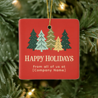 Adorno De Cerámica Árboles de Navidad Modernos Felices Fiestas Corpor