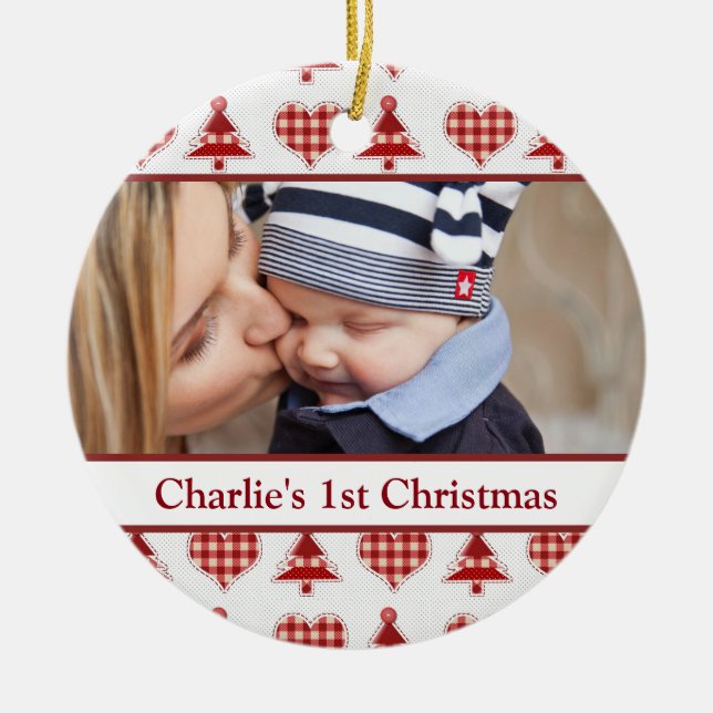 Adorno De Cerámica Árboles de navidad y corazones del arte (Frente)