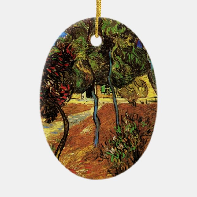 Adorno De Cerámica Árboles de Van Gogh en el Jardín, Hospital Saint P (Frente)