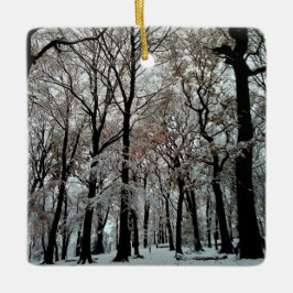 Adorno De Cerámica Árboles, en la nieve