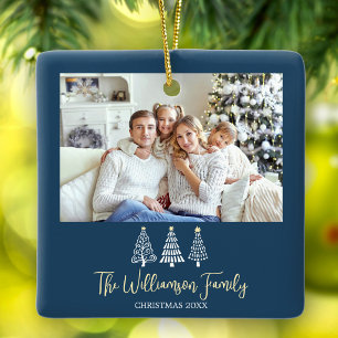 Adorno De Cerámica Árboles juguetones de Navidad en guión para foto f