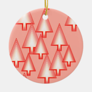 Adorno De Cerámica Árboles modernos de Navidad metálicos - naranja de