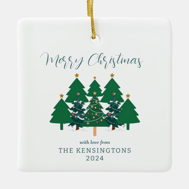 Adorno De Cerámica Árboles modernos de Navidad rústica (Anverso)