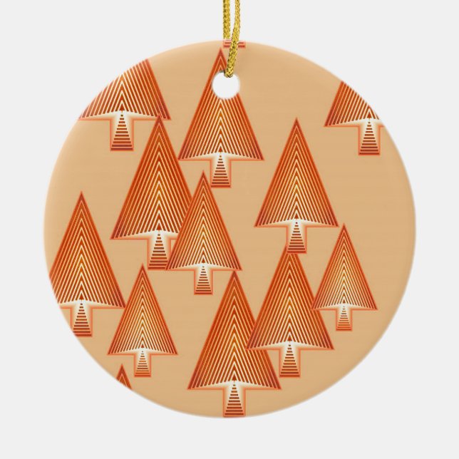 Adorno De Cerámica Árboles modernos metálicos de Navidad - oro rosa (Frente)