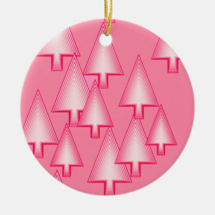 Adorno De Cerámica Árboles modernos metálicos de Navidad - rosa coral