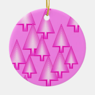 Adorno De Cerámica Árboles modernos metálicos de Navidad - rosa orquí