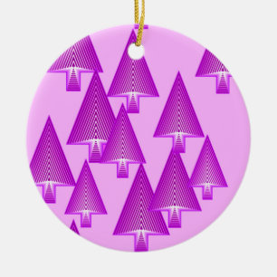 Adorno De Cerámica Árboles modernos metálicos de Navidad - violeta vi