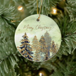 Adorno De Cerámica Árboles navideños dorados