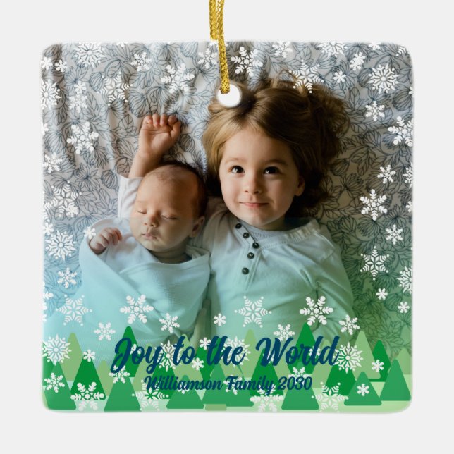 Adorno De Cerámica Árboles navideños: Las nevadas blancas alegran al  (Anverso)