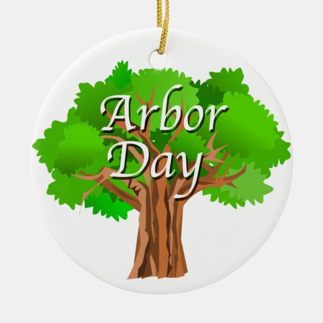 Adorno De Cerámica Arbor Day Tree Holiday (Frente)
