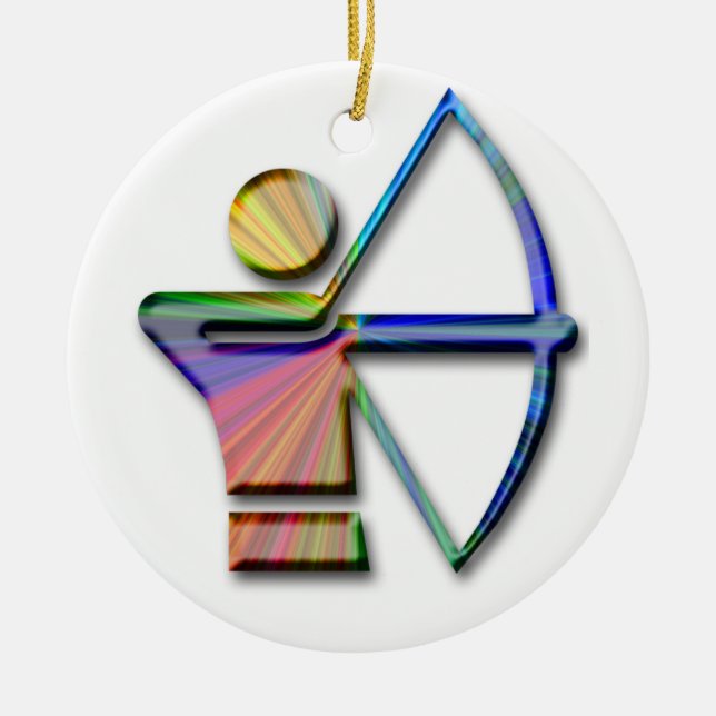 Adorno De Cerámica Archer con el arco y la flecha (Frente)