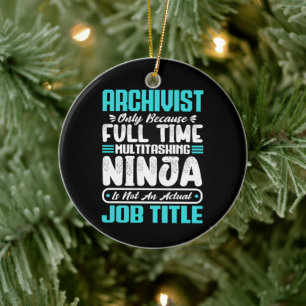 Adorno De Cerámica Archivista Divertida ocupación de empleo Archivero