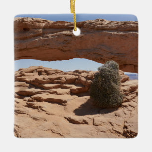 Adorno De Cerámica Arco de Mesa y Tumbleweed en Canyonlands