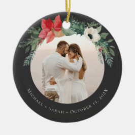 Adorno De Cerámica Arco floral de invierno Fe navideña