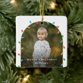 Adorno De Cerámica Arco fotográfico de las luces navideñas vintage