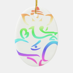 Adorno De Cerámica Arco iris Ganesha