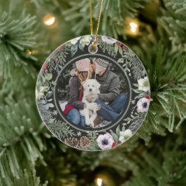 Adorno De Cerámica Arco personalizado de Navidad botánico alegre Foto