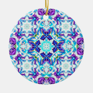 Adorno De Cerámica Arcoíris Ártico — Mandala Colorida de Copo de Niev