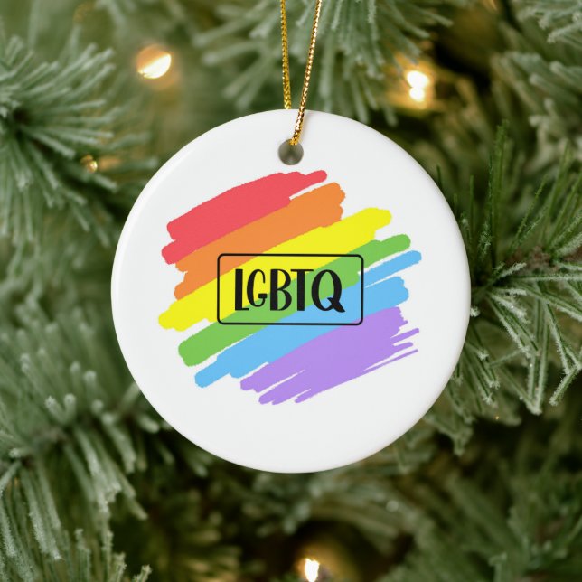 Adorno De Cerámica Arcoiris de pinceles LGBTQ (Árbol)
