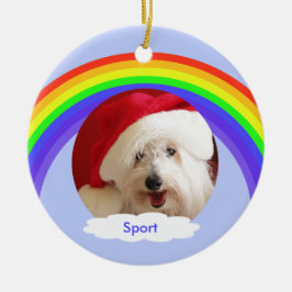 Adorno De Cerámica Arcoiris en conmemoración de la Navidad del perro 