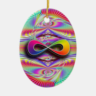 Adorno De Cerámica Arcoíris infinitos (añadir palabras)