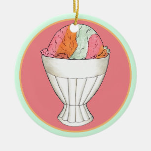 Adorno De Cerámica Arcoiris Sherbet Helado Sorbet Desserenato