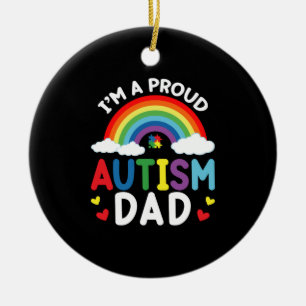 Adorno De Cerámica Arcoíris Soy Un Padre Orgulloso De Autismo Concien