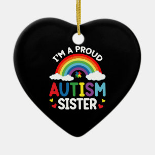 Adorno De Cerámica Arcoíris Soy una hermana orgullosa del autismo Con