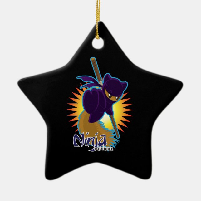 Adorno De Cerámica Ardilla de Ninja (Frente)