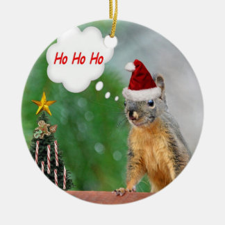 Adorno De Cerámica Ardilla del navidad