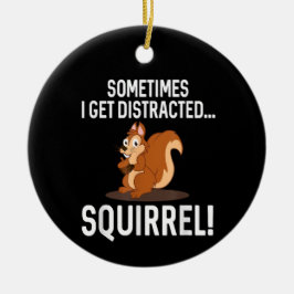 Adorno De Cerámica ARDILLA DIVERTIDA DISTRAÍDA Animales Zoológico Gra