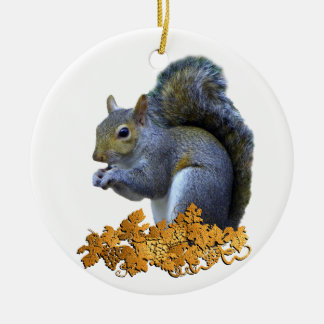 Adorno De Cerámica Ardilla en las hojas de oro