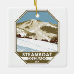 Adorno De Cerámica Área de esquiar Steamboat Ski Winter Colorado<br><div class="desc">Diseño artístico de invierno en barco de vapor que muestra el paisaje invernal.</div>